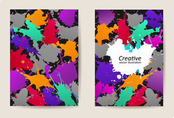 Colorful creative blots, abstract
design background vector illustration postcard.