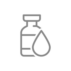Medical ampoule with drop line icon. Vaccine, immunization, serum, collective immunity symbol