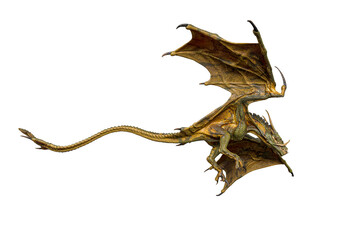 magic dragon is flying in action