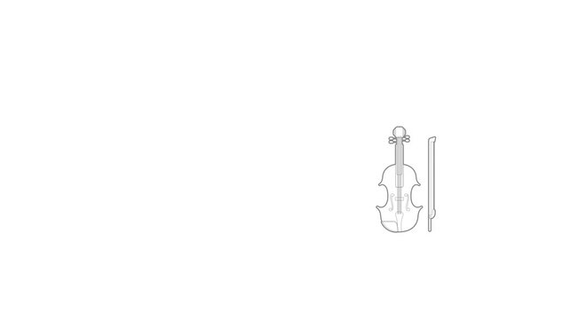 Contrabass icon animation best outline object on white background