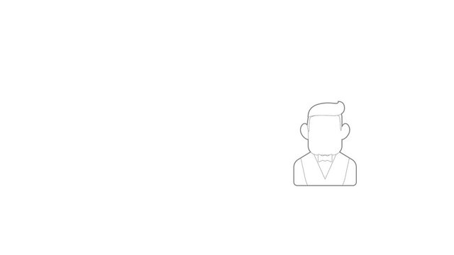 Businessman icon animation best outline object on white background