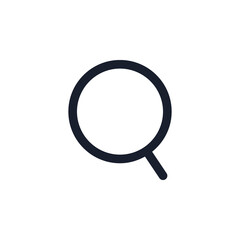 Loupe black line icon. Zoom, magnifying glass symbol.