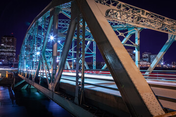 Steel structure bridge night lights