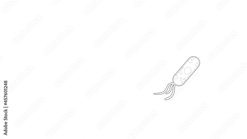 Aufkleber microbe icon animation best outline object on white background