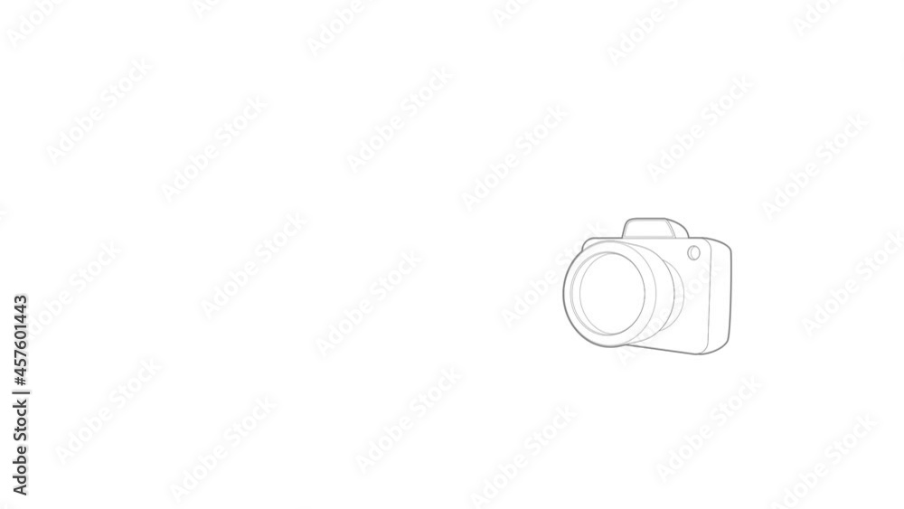 Aufkleber camera icon animation best outline object on white background