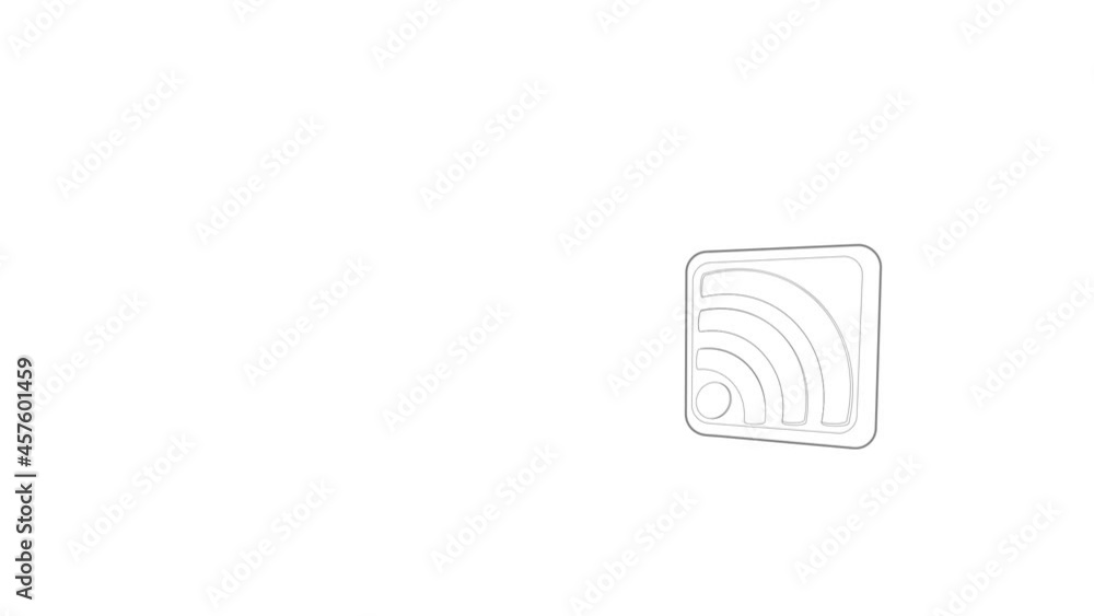 Poster wireless network sign icon animation best outline object on white background