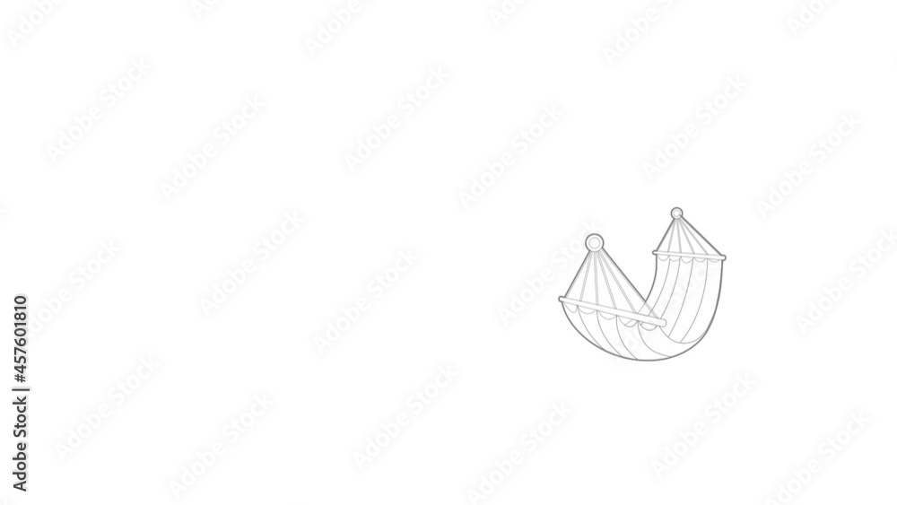 Poster hammock icon animation best outline object on white background