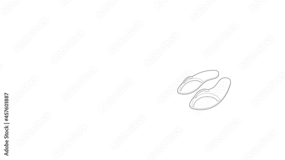 Poster flip flops icon animation best outline object on white background