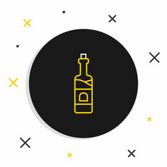 Line Bottle of wine icon isolated on white background. Colorful outline concept. Vector