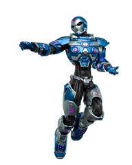 space knight is floating in the air and looking for some action