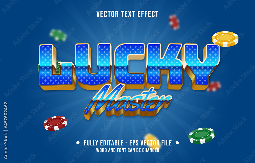 Wall mural editable text effect gradient color casino poker game style font effect template