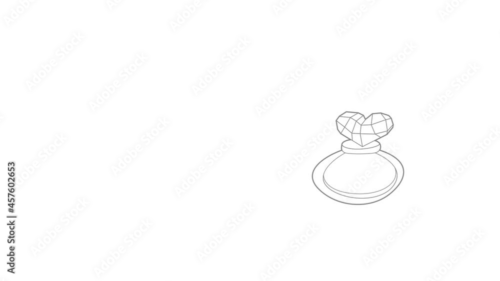 Poster perfume icon animation best outline object on white background