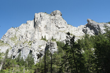 Fototapeta na wymiar view of the Raptawicka turnia from the Kościeliska valleys