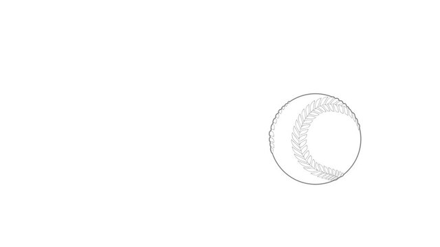 Baseball ball icon animation best outline object on white background