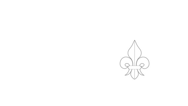 Fleur de lis icon animation best outline object on white background