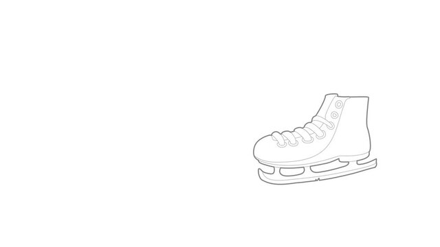 Ice skate icon animation best outline object on white background