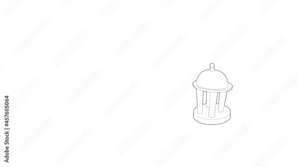Poster rotunda icon animation best outline object on white background