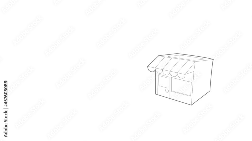 Poster store icon animation best outline object on white background