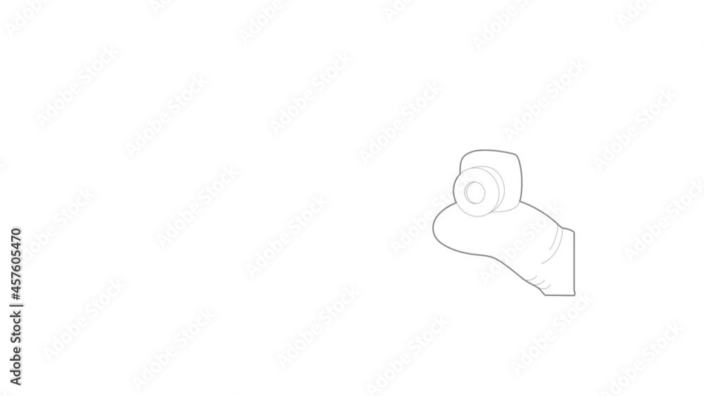 Poster mini camera icon animation best outline object on white background