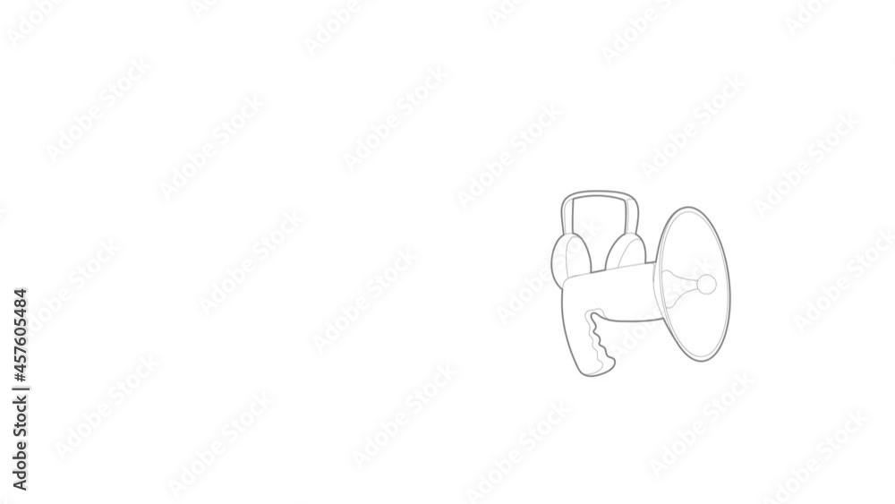 Poster loudspeaker icon animation best outline object on white background