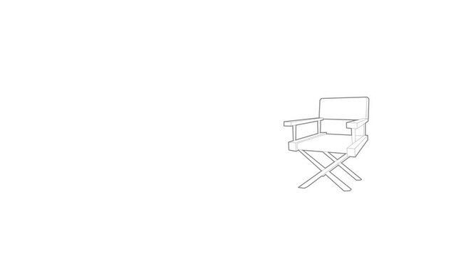 Film director chair icon animation best outline object on white background
