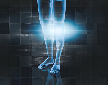 Fondo de radiograf&iacute;a del cuerpo humano y dolor articular.  Im&aacute;genes m&eacute;dicas y tratamientos m&eacute;dicos.Concepto de analg&eacute;sicos y dolor card&iacute;aco.Ilustraci&oacute;n 3d.