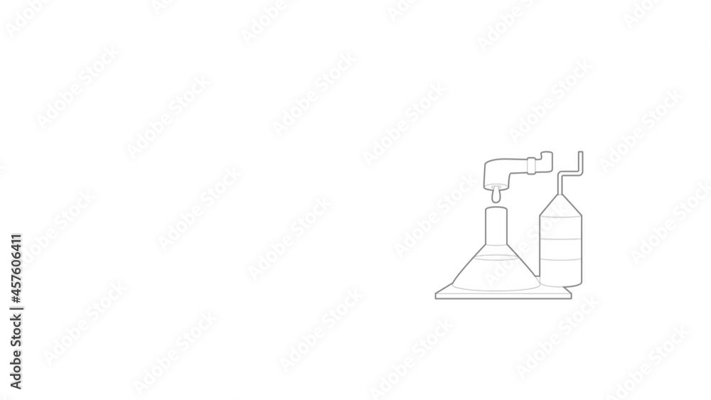 Poster factory lab icon animation best outline object on white background