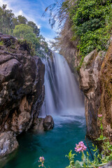 Waterfalls Algar (Les Fonts de l'Algar). Located in Callosa de Ensarria, Alicante, Spain. long exposure photo.