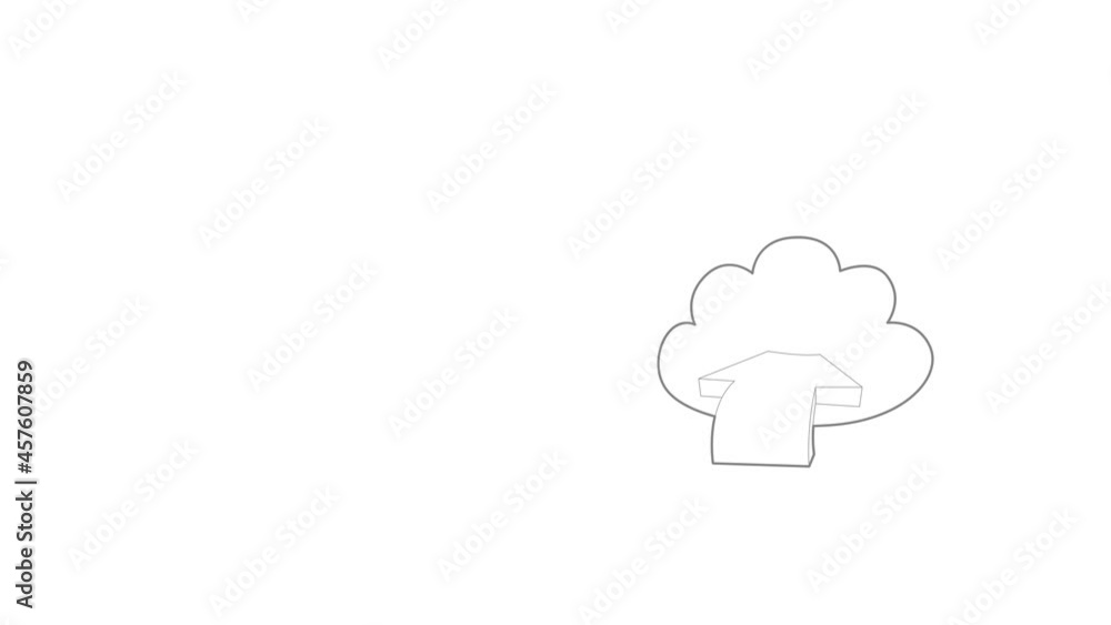 Poster incoming database icon animation best outline object on white background