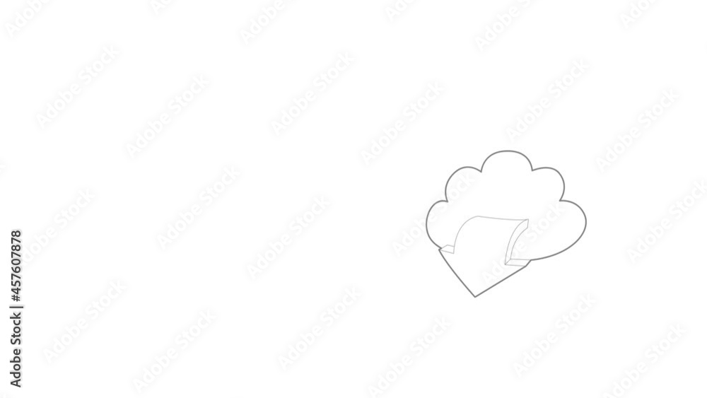 Poster outgoing database icon animation best outline object on white background