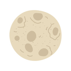 Moon with lunar craters on surface drawing colored icon. Vector isolated eps symbol