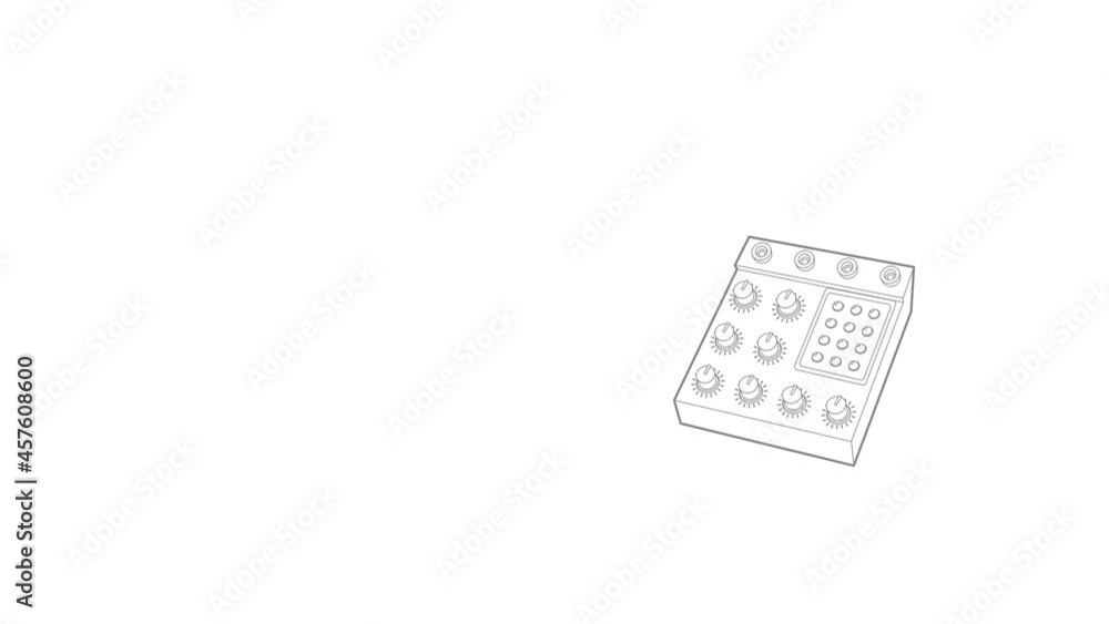 Poster retro studio equalizer icon animation best outline object on white background
