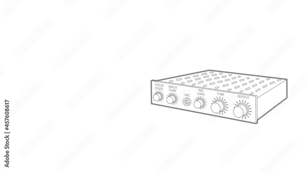 Poster amplifier icon animation best outline object on white background