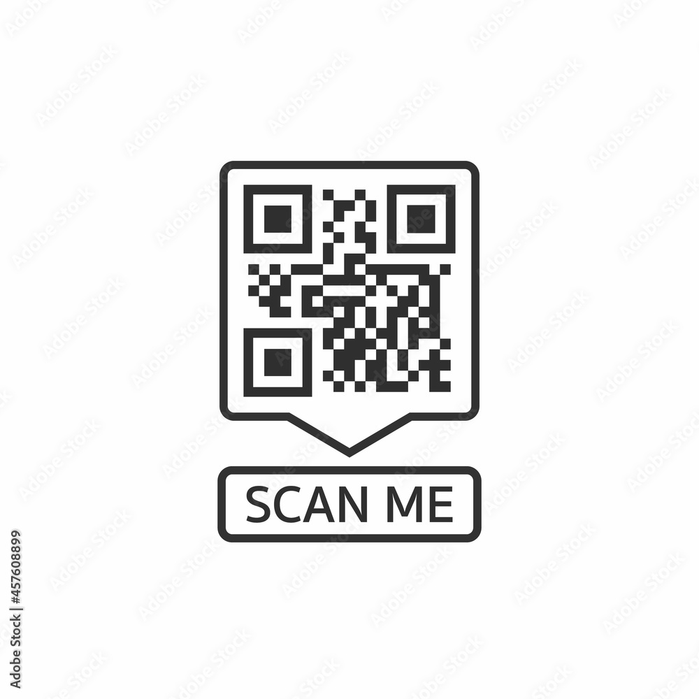Poster qr code for smartphone. inscription scan me with smartphone icon. qr code for payment. vector illust