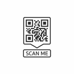 QR code for smartphone. Inscription scan me with smartphone icon. Qr code for payment. Vector illustration