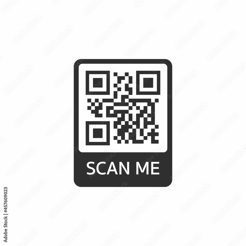 Poster qr code for smartphone. inscription scan me with smartphone icon. qr code for payment. vector illust