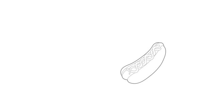 Hot dog icon animation best outline object on white background