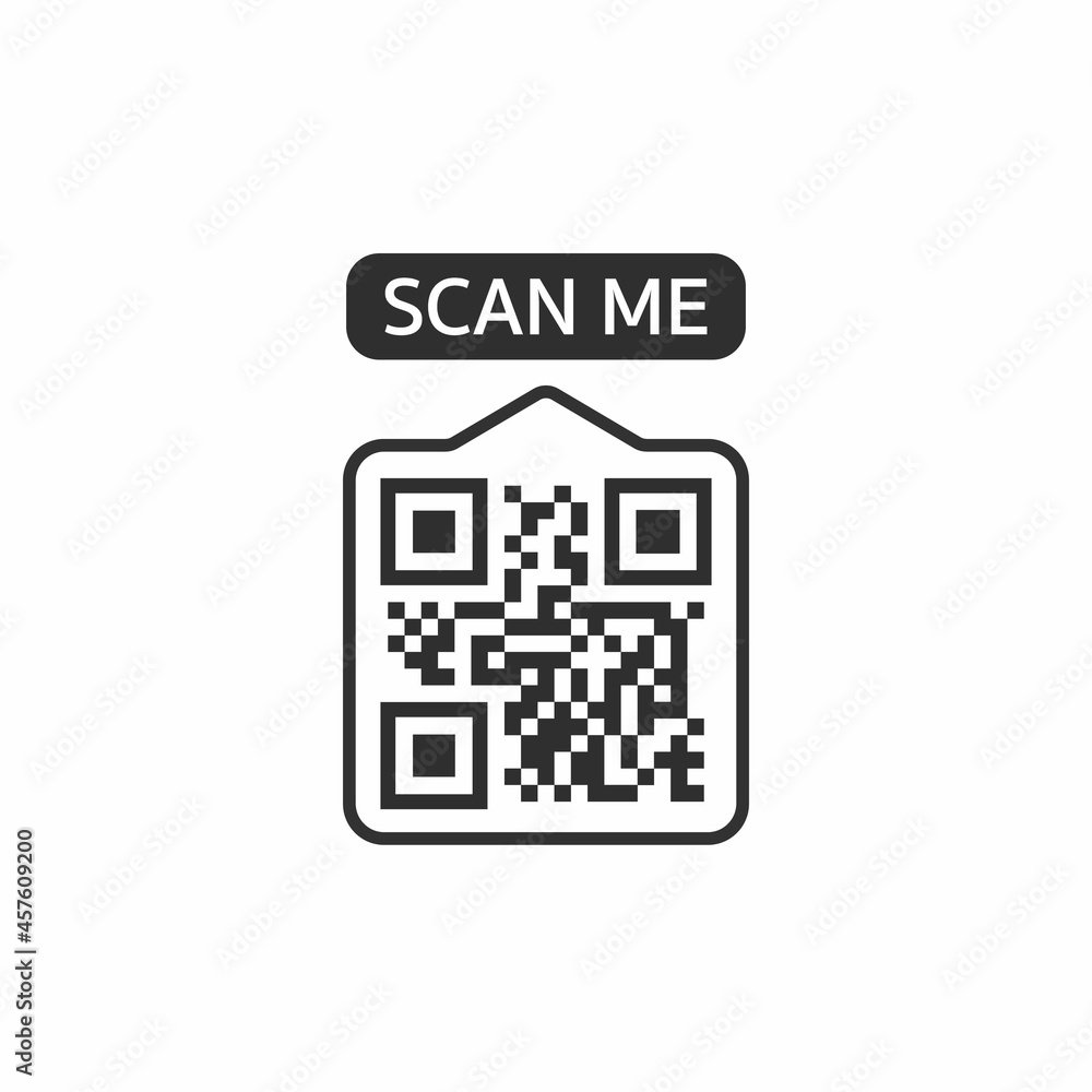Poster qr code for smartphone. inscription scan me with smartphone icon. qr code for payment. vector illust