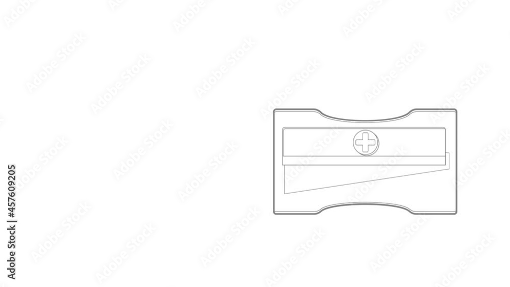 Poster sharpener icon animation best outline object on white background