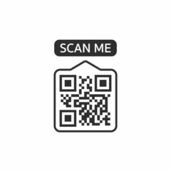 QR code for smartphone. Inscription scan me with smartphone icon. Qr code for payment. Vector illustration
