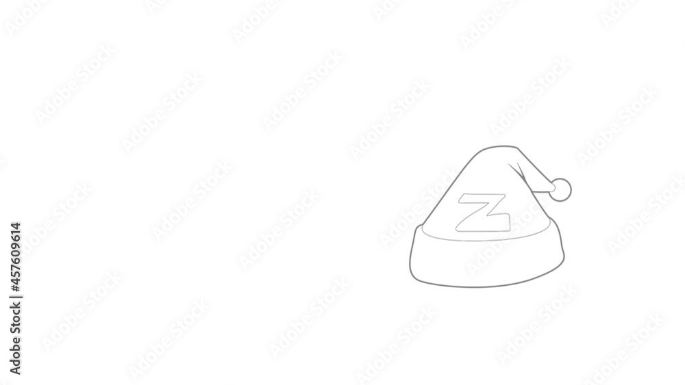 Poster cap for sleep icon animation best outline object on white background