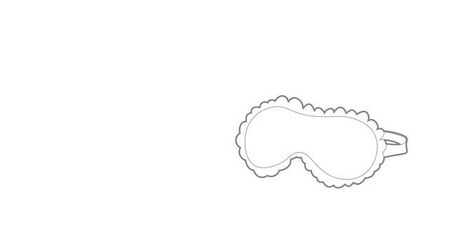 Sleeping mask icon animation best outline object on white background