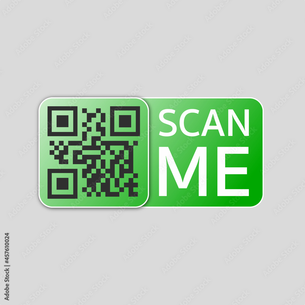 Poster qr code for smartphone. inscription scan me with smartphone icon. qr code for payment. vector illust