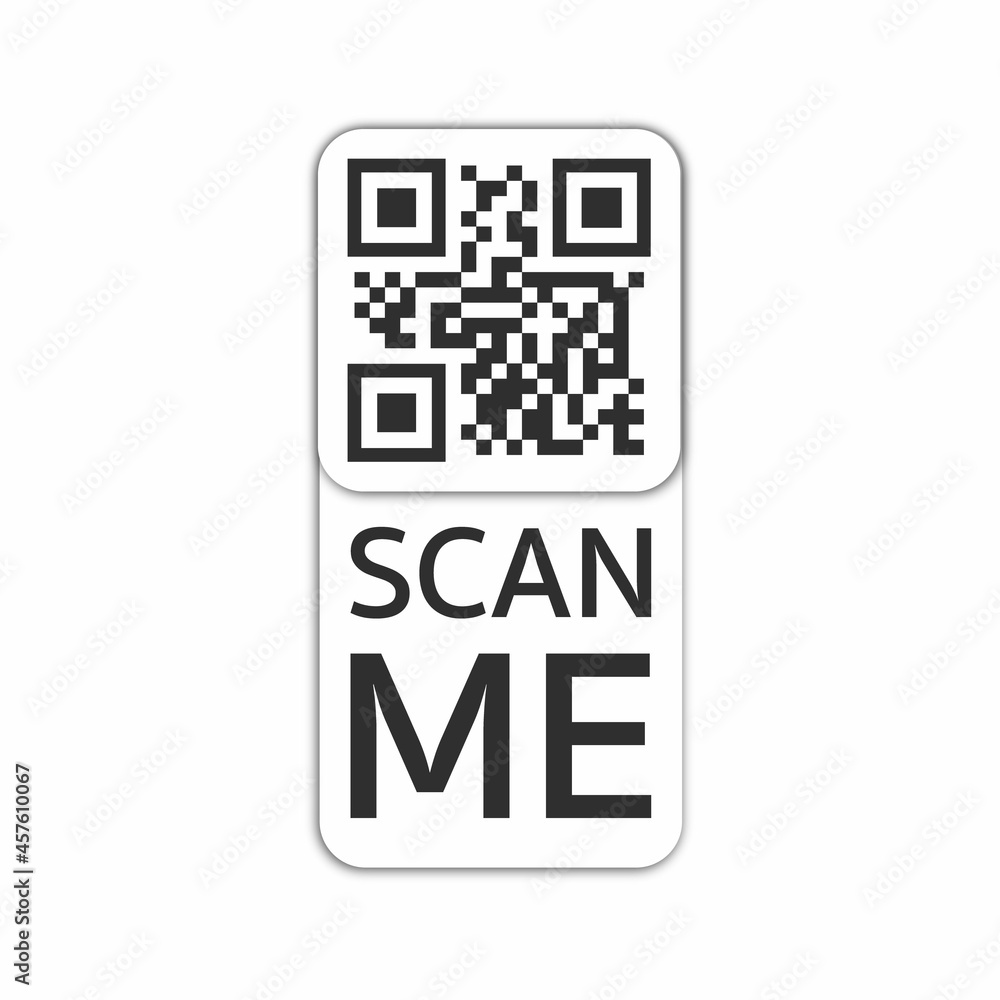 Poster qr code for smartphone. inscription scan me with smartphone icon. qr code for payment. vector illust