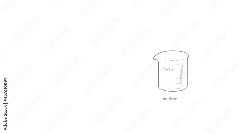 Poster measuring cup icon animation best outline object on white background