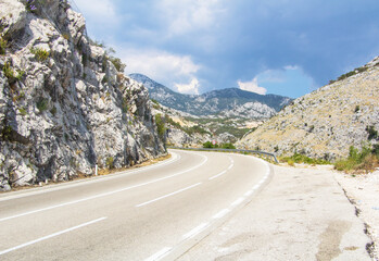 The road through the mountain.