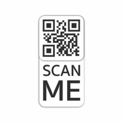 QR code for smartphone. Inscription scan me with smartphone icon. Qr code for payment. Vector illustration