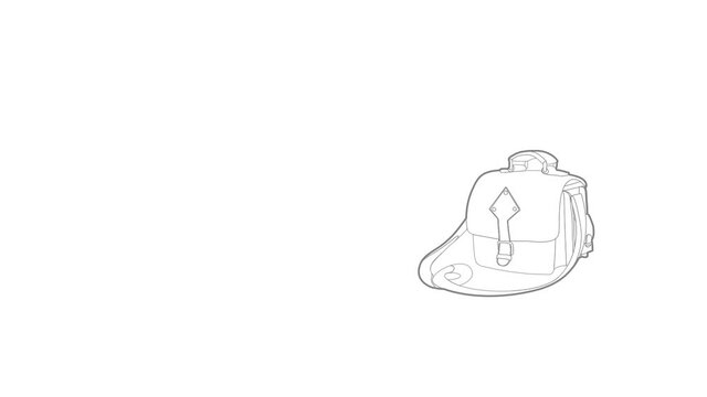 Postal bag icon animation best outline object on white background