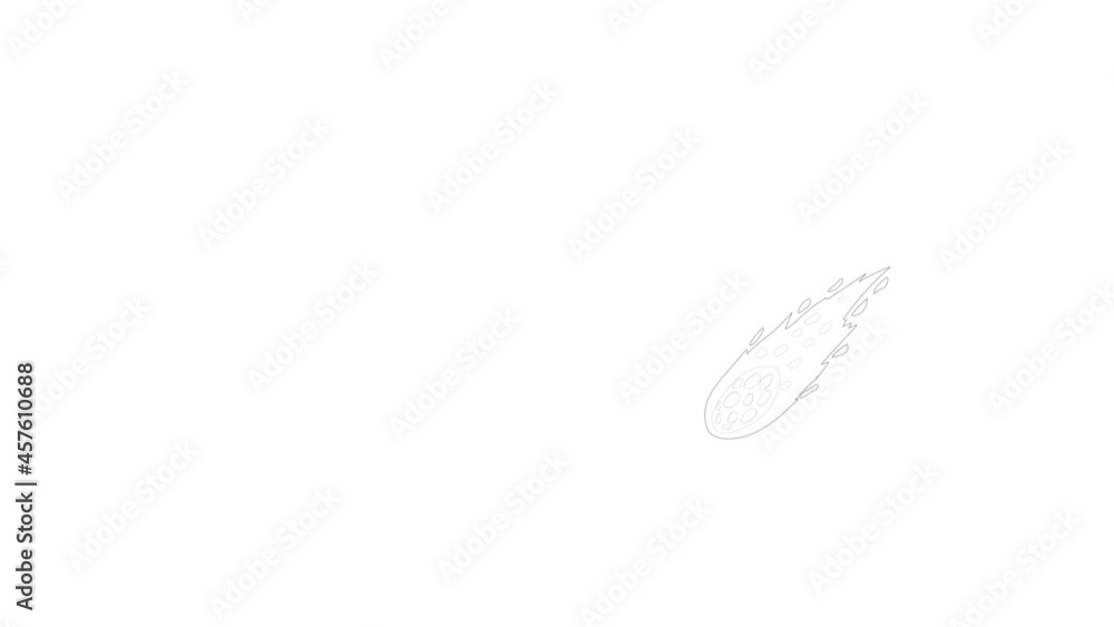 Poster falling meteorite icon animation best outline object on white background
