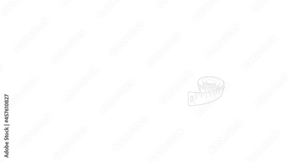 Poster measuring tape icon animation best outline object on white background